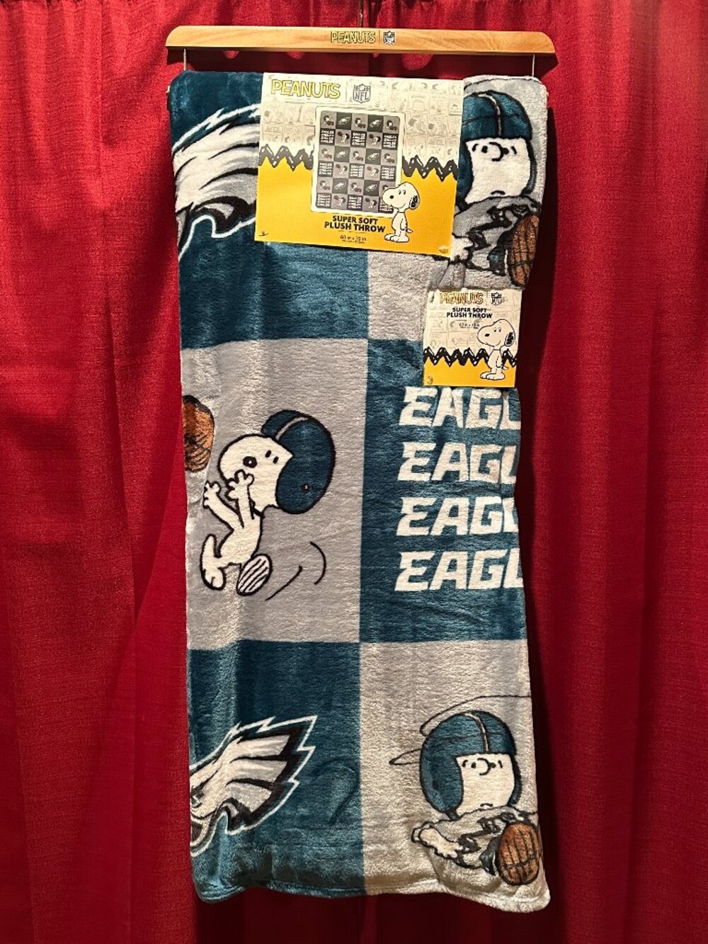 Peanuts NFL Philadelphia Eagles Snoopy 60" x 70" Super Soft Plush Throw Blanket